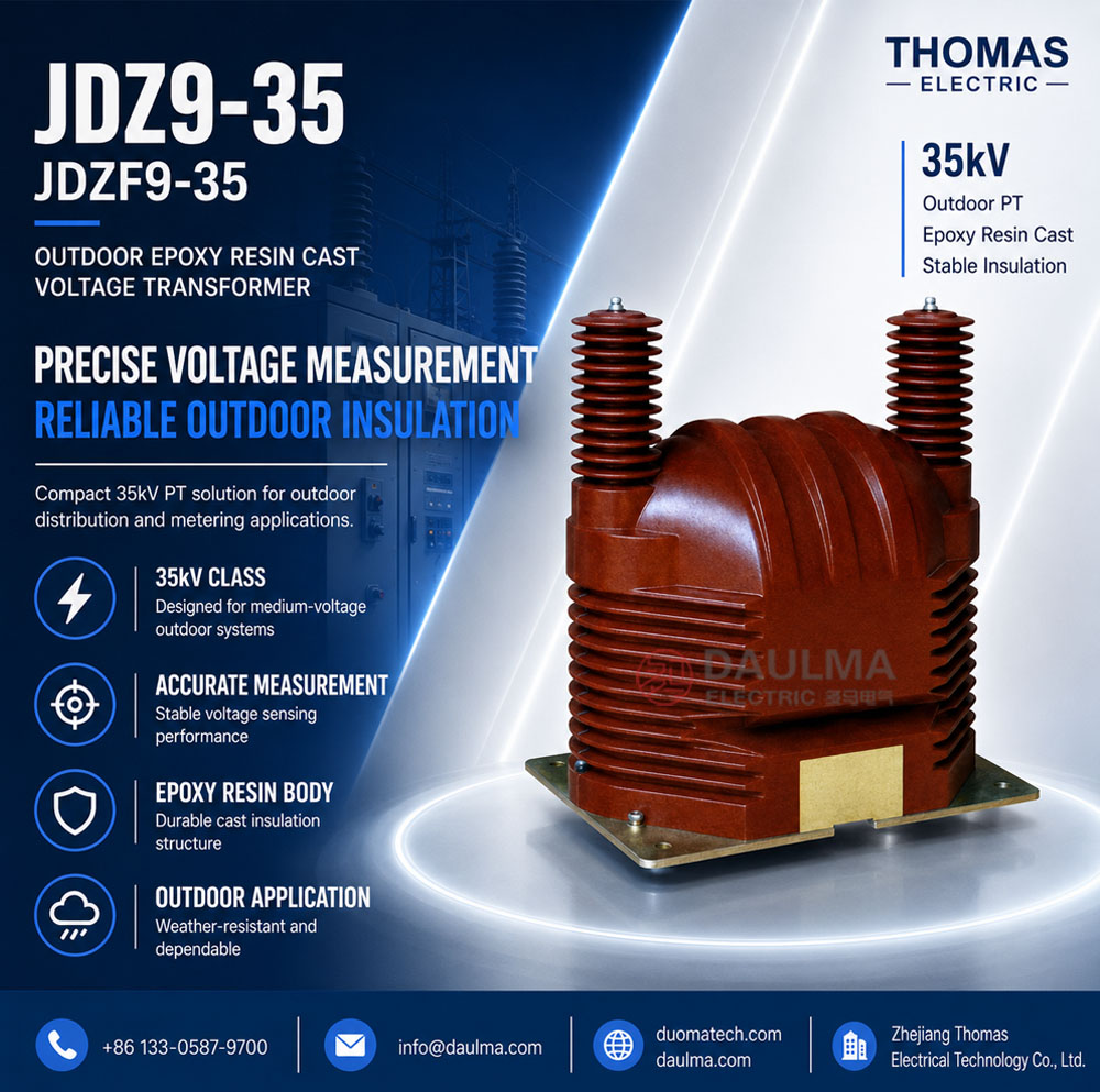 JDZ9-35, JDZF9-35 Outdoor epoxy resin cast voltage transformer (35kV PT) Thomas Electric JDZ9 35
