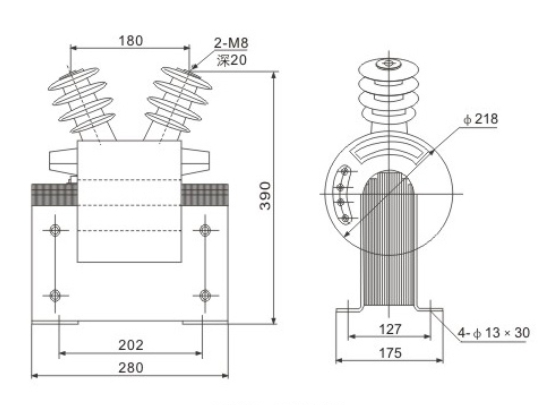 JDZC-3/6/10KV semi-enclosed epoxy resin cast voltage transformer Thomas Electric JDZC 3.6.10 Cast Epoxy Resin Voltage Transformers 1500 2000VA