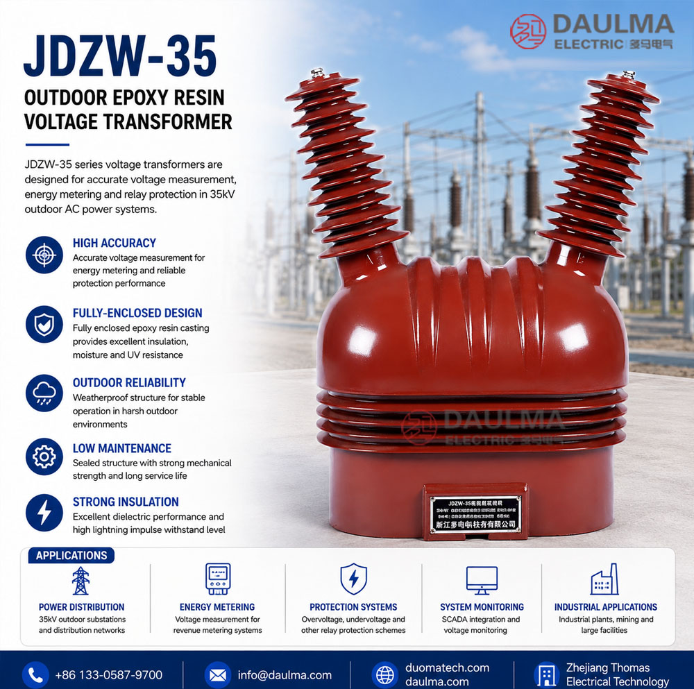 JDZW-35KV fully-enclosed epoxy resin voltage transformer (outdoor) Thomas Electric JDZW 35 001