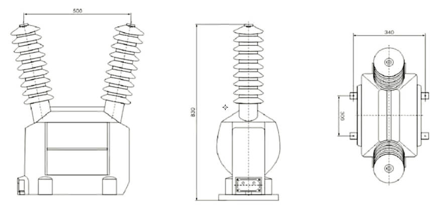 JDZW 35R JDZFW 35W2 Outdoor Epoxy Resin Voltage Transformers outline