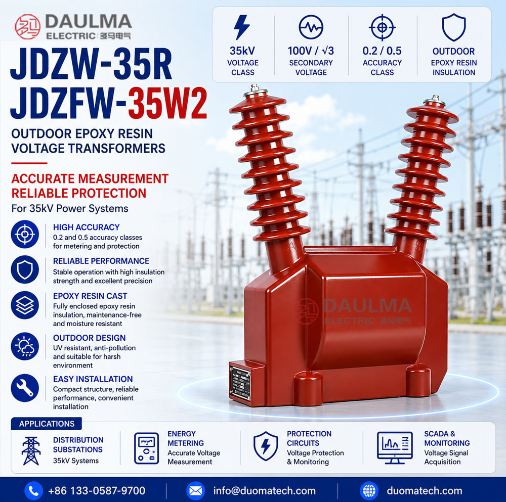 JDZW-35R, JDZFW-35W2 Outdoor Epoxy Resin Voltage Transformers Thomas Electric JDZW 35R