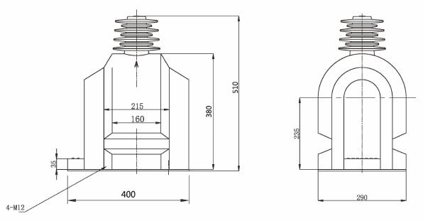 JDZXF9, JDZX9-35W outdoor cast-resin voltage transformer (35kV VT/PT) Thomas Electric JDZXF9 35W JDZX9 35KV Outdoor Cast Resin Insulated Voltage Transformers outline1