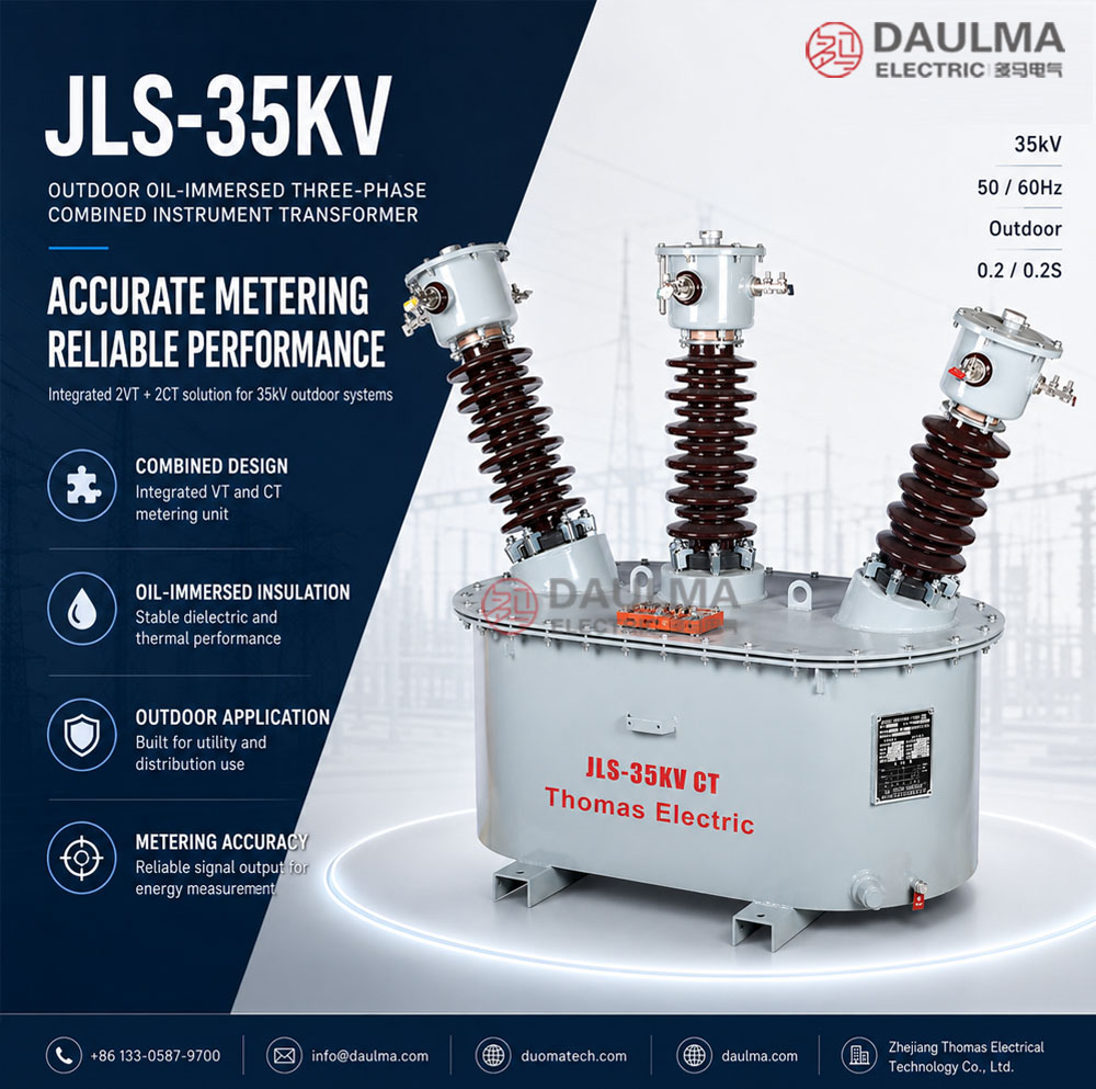 JLS-35KV Outdoor Oil-Immersed Three-Phase Combined Instrument Transformer Thomas Electric JLS 35