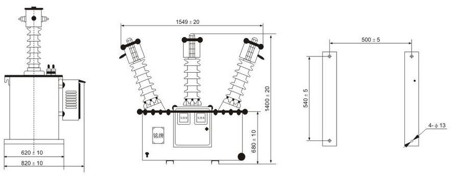 JLSW3 35 Combined Transformer outline