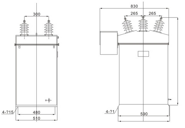 JLSZK-12 IV High Voltage Prepaid Metering Box (6-10kV outdoor) Thomas Electric JLSZK 12 IV High Pressure Prepaid Metering Box outline