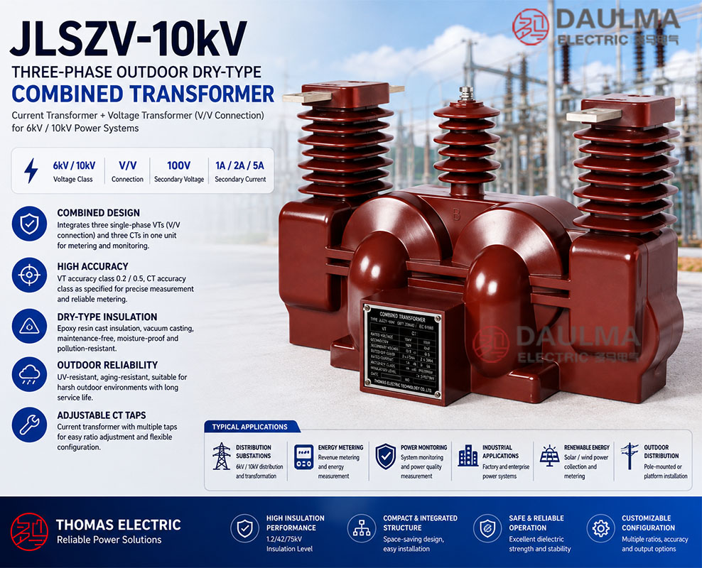 JLSZV-10kV Three-Phase Outdoor dry-type Combined Transformer Thomas Electric JLSZV 10KV