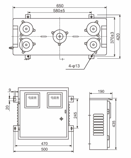 JLSZW 10 Outdoor Dry Type three phase Combined Transformer epoxy resin insulation outline 2