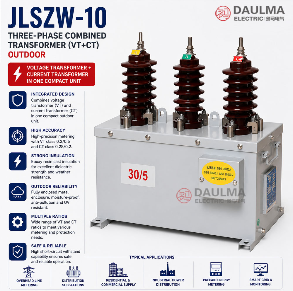 JLSZW-10 Three-Phase Combined Transformer VT+CT Outdoor Thomas Electric JLSZW 10