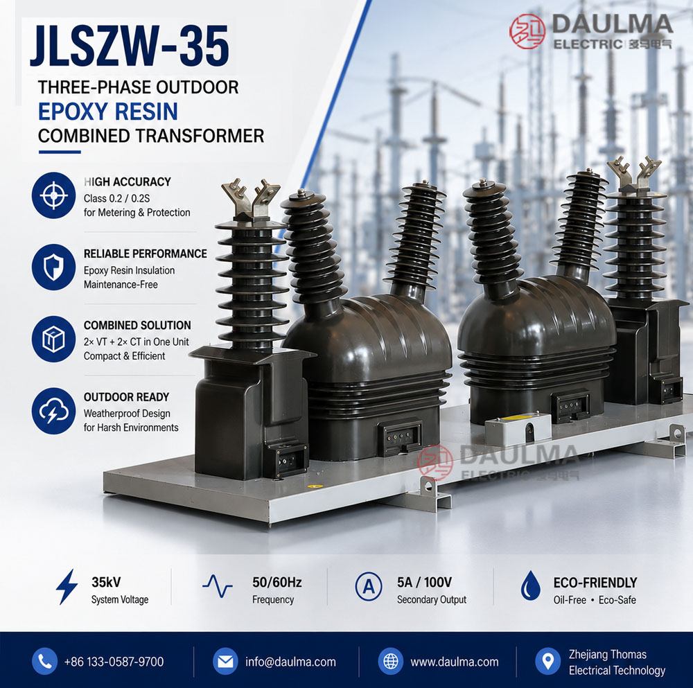 JLSZW-35 Three-Phase Outdoor Epoxy Resin Combined Transformer Thomas Electric JLSZW 35KV