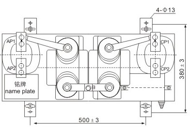 JLSZW transformador de instrumentos combinado de resina epoxi exterior Thomas Electric JLSZW Outdoor Epoxy Resin Cast Combined Transformer outline installation 2