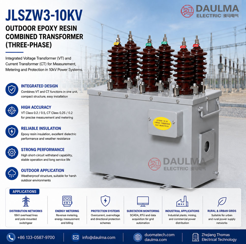 JLSZW3-10KV Buite-liggende Epoksiehars Gekombineerde Transformator (driefase) Thomas Electric JLSZW3 10kv 6kv 12kv