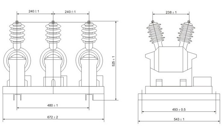 JSZW 10R Outdoor Combined Voltage Transformer outline installation
