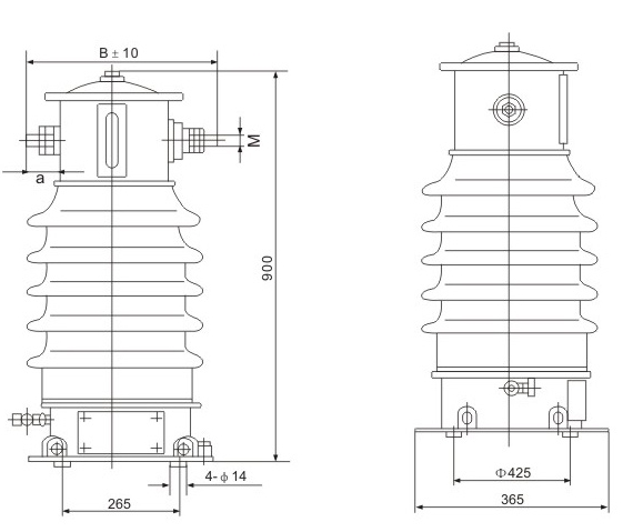 LCWD1 35 LABN1 35W2 Compact Oil Insulated Outdoor Current Transformer outline