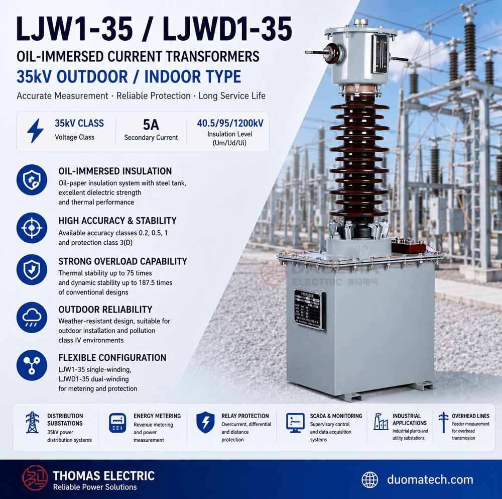 LJW1-35, LJWD1-35KV Oil-Immersed Current Transformers Thomas Electric LJW1 35 LJWD1
