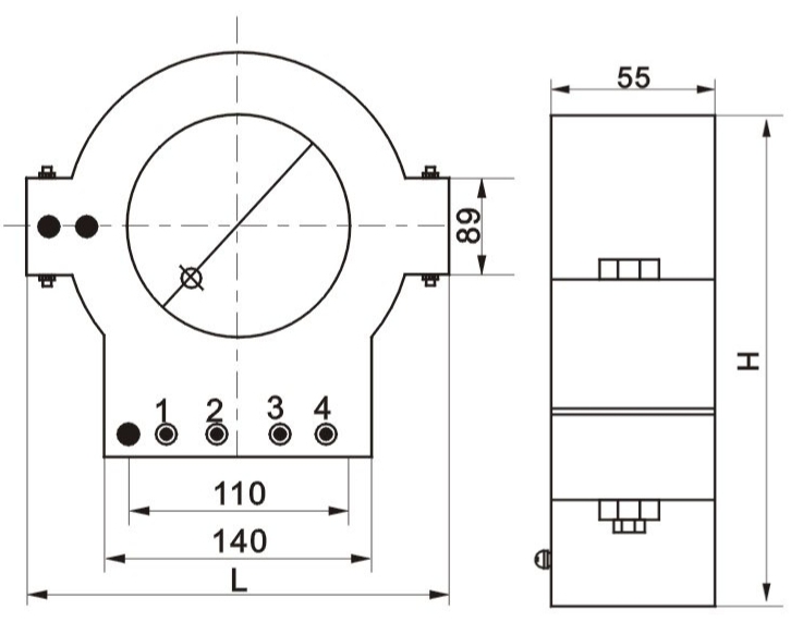 LKZB 0.5 LBD LCT Zero Sequence Current Transformer Dimensions 1 1