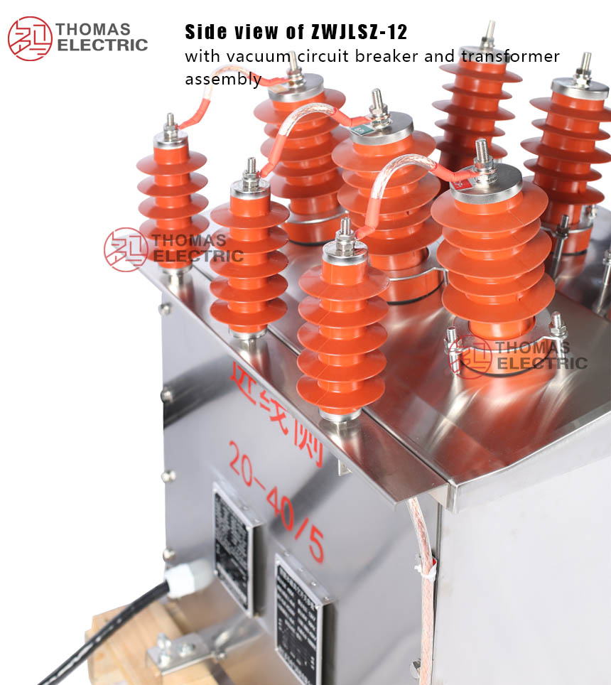 Side view of ZWJLSZ 12 with vacuum circuit breaker and transformer assembly 2