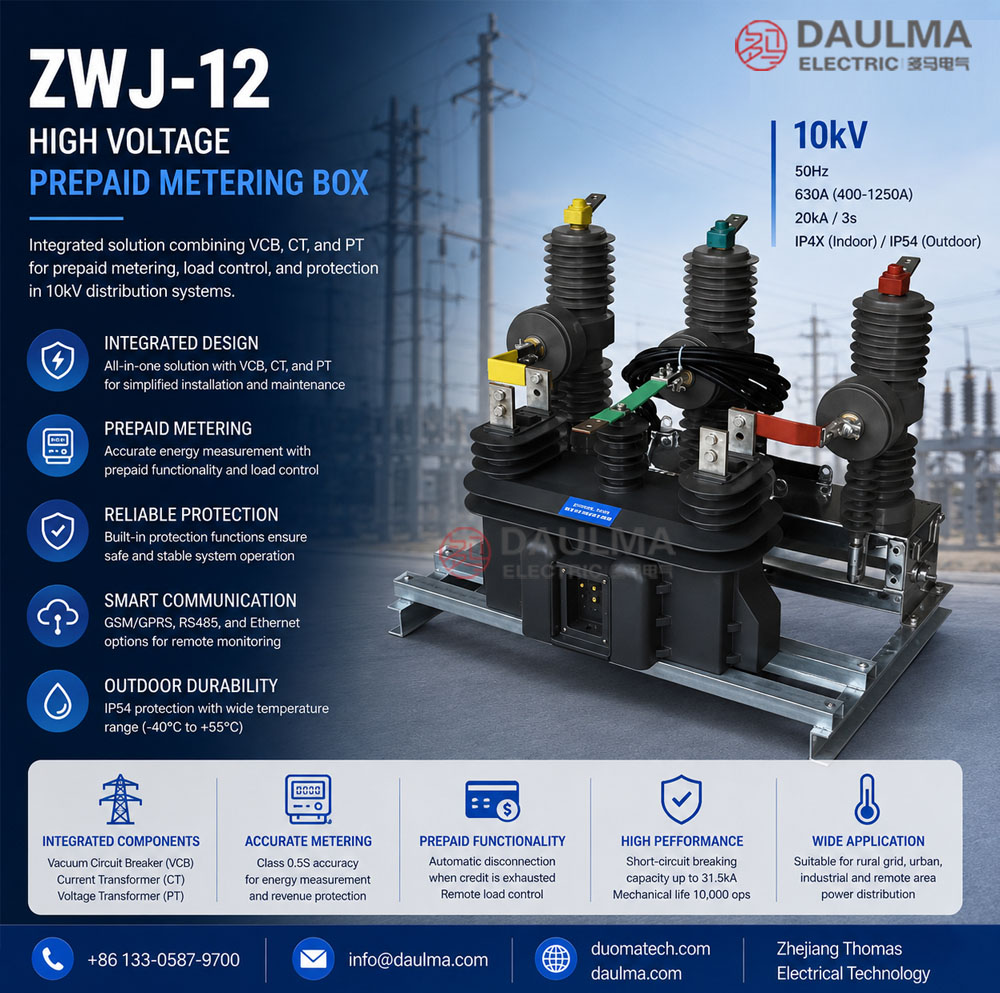 ZWJ-12 Hoëspanning Vooruitbetaalde Meterkast Thomas Electric ZWJ 12