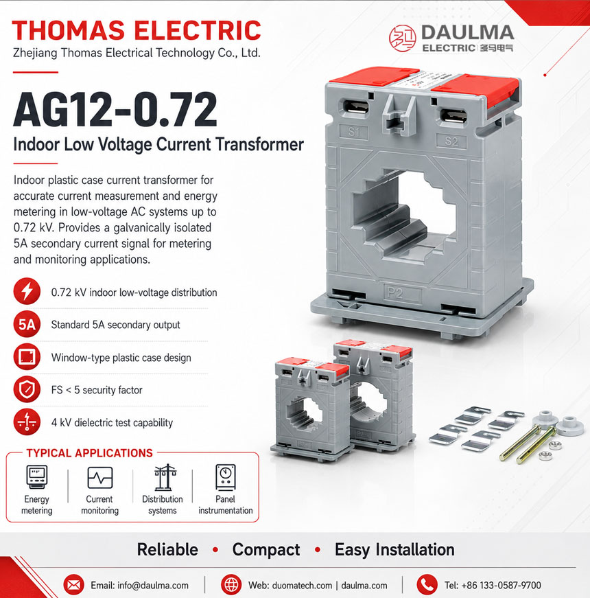 AG12-0.72 Transformer ya Mwanga ya Nje ya Volti Chini Thomas Electric AG12 0.66 Current Transformer ad image