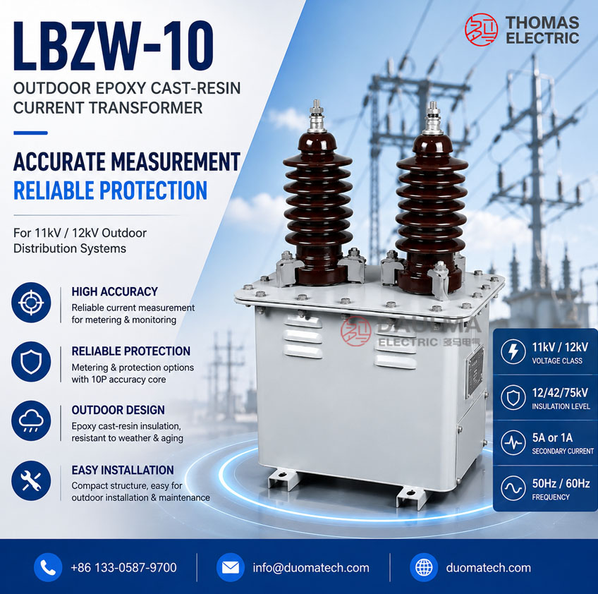 LBZW-10 Buite-liggende Epoksie Giethars Stroomtransformator Thomas Electric LBZW 10 1