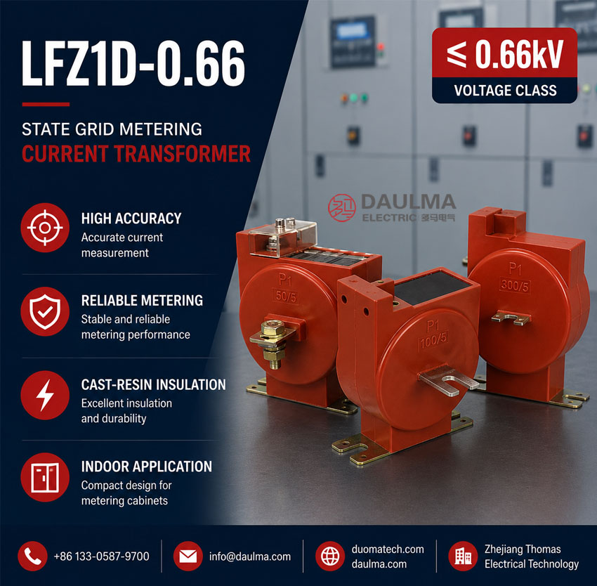 LFZ1D-0.66 ዝቅተኛ ቮልቴጅ የስቴት ግሪድ መለኪያ የአሁን ትራንስፎርመር Thomas Electric LFZ1D Current Transformer ad image