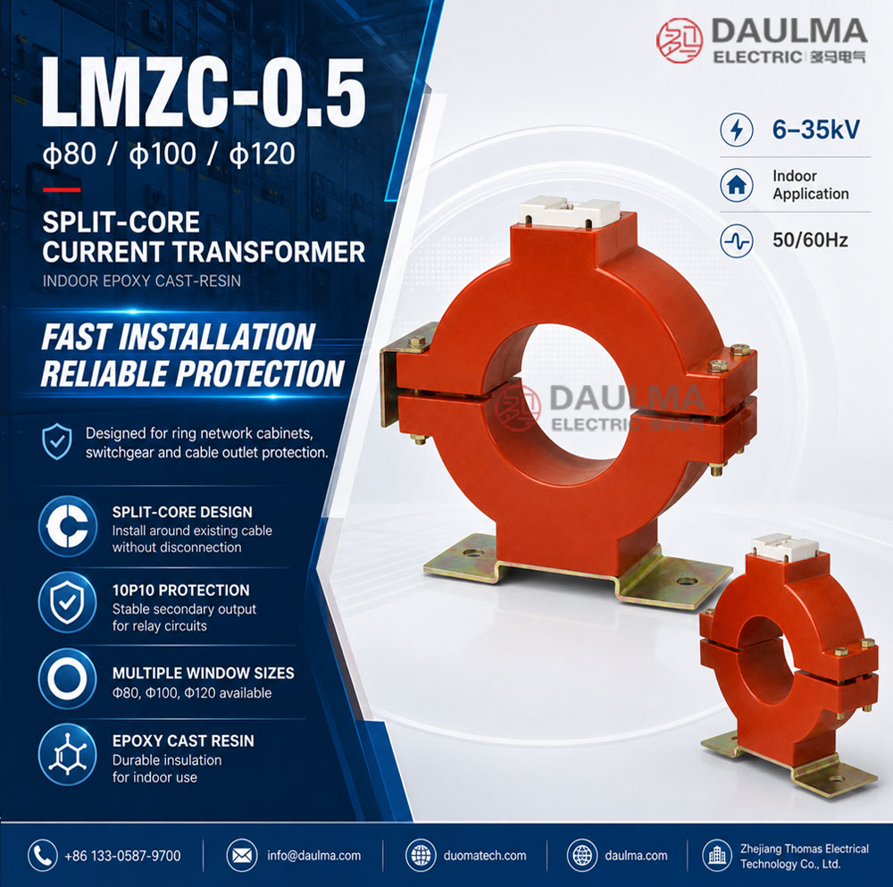 LMZC-0.5 φ80, φ100, φ120 Transformer ya Mzunguko ya Njia ya Split-Core yenye resini ya epoxy Thomas Electric LMZC 0.5