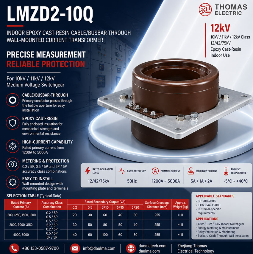 LMZD2-10Q ኤፖክሲ የተፈጠረ-ሪሲን ኬብል/ባስባር-በግድግዳ ውስጥ የሚገቡ የአሁን ማጣሪያዎች Thomas Electric LMZD2 10Q