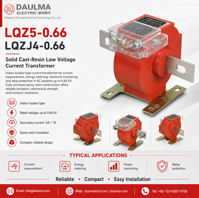 LQZJ4, LQZ5-0.66 Soliede Giet-hars Stroomtransformator Thomas Electric LQZ 0.5 Current Transformer ad image