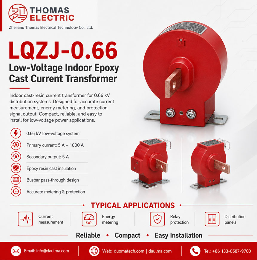 LQZJ-0.66 lae-voltasie binnenshuis Stroomtransformator Epoxyhars gegiet Thomas Electric LQZj 0.66 Current Transformer ad image