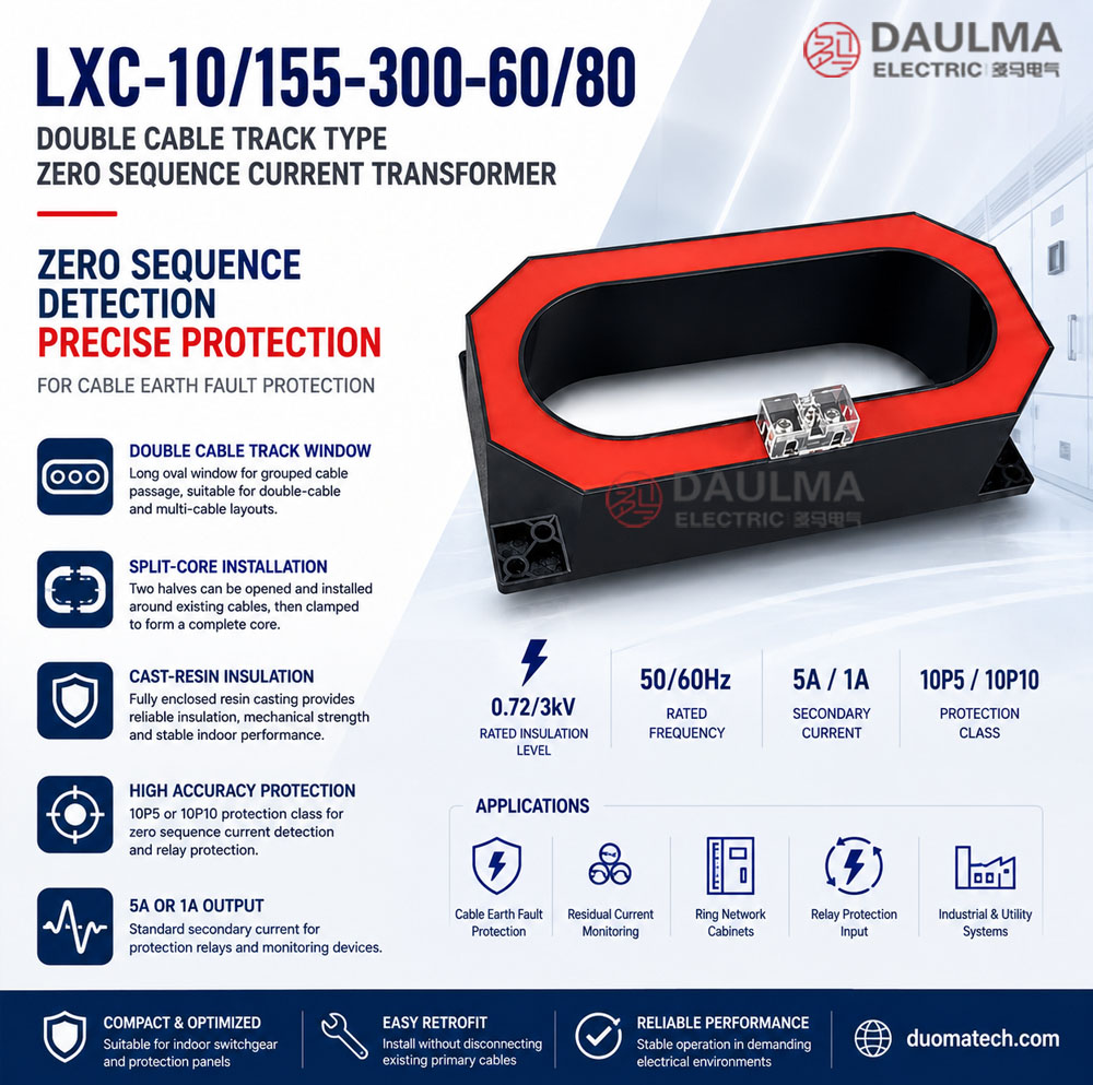 LXC-10/155-300-60/80 Kituo cha Sasa cha Mpangilio Sifuri cha Aina ya Kabeli Mbili Thomas Electric LXC 10 155 300
