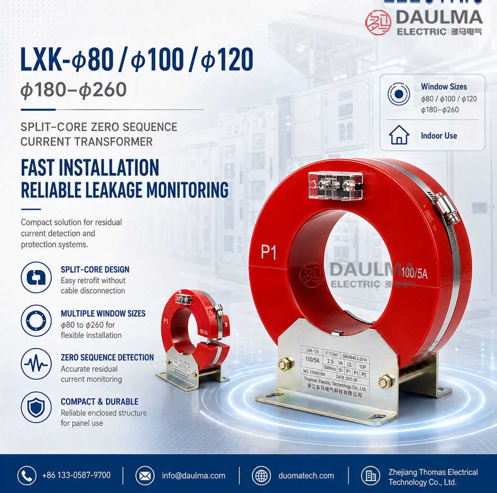 LXK-φ80, φ100, φ120, φ180-φ260 Transformer ya Sasa ya Mpangilio Sifuri ya Moyo-Mgawanyo Thomas Electric LXK 80 120