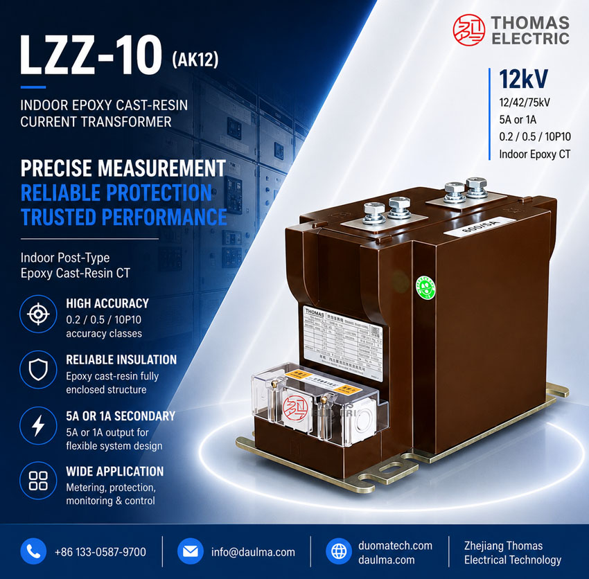 LZZ-10 (AK12) Paal-tipe Epoksie Giethars Stroomtransformator Thomas Electric LZZ 10 AK12