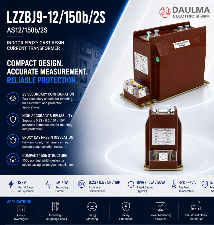 LZZBJ9-12/150b/2S Kipima cha Sasa cha Aina ya Upinde wa Resini ya Epoxy Thomas Electric LZZBJ9 12 150b 2s