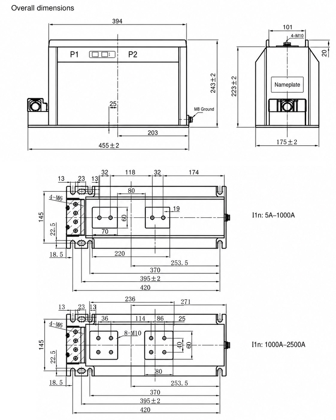 LZZBJ9-12/175b/4S, AS12/175b/4S Trasformatore di corrente in resina epossidica colata Thomas Electric LZZBJ9-12/175b/4S, AS12/175b/4S Trasformatore di corrente in resina epossidica colata – Installazione e dimensioni