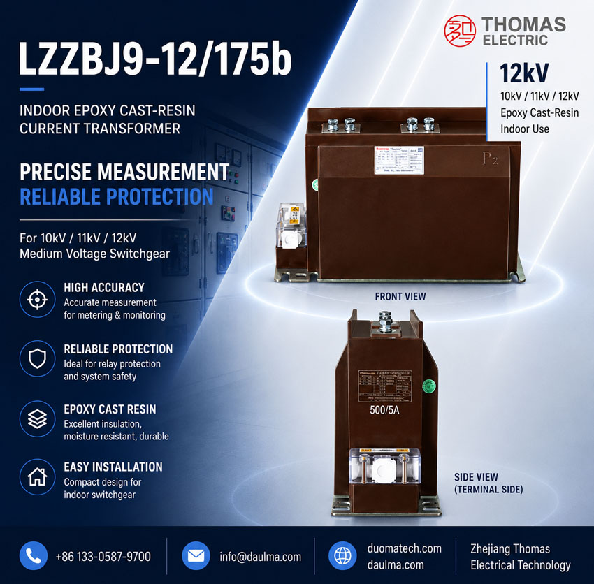 LZZBJ9-12/175b/4S, AS12/175b/4S Epoksi qolip qilingan tokli transformator Thomas Electric LZZBJ9 12 175b 2s
