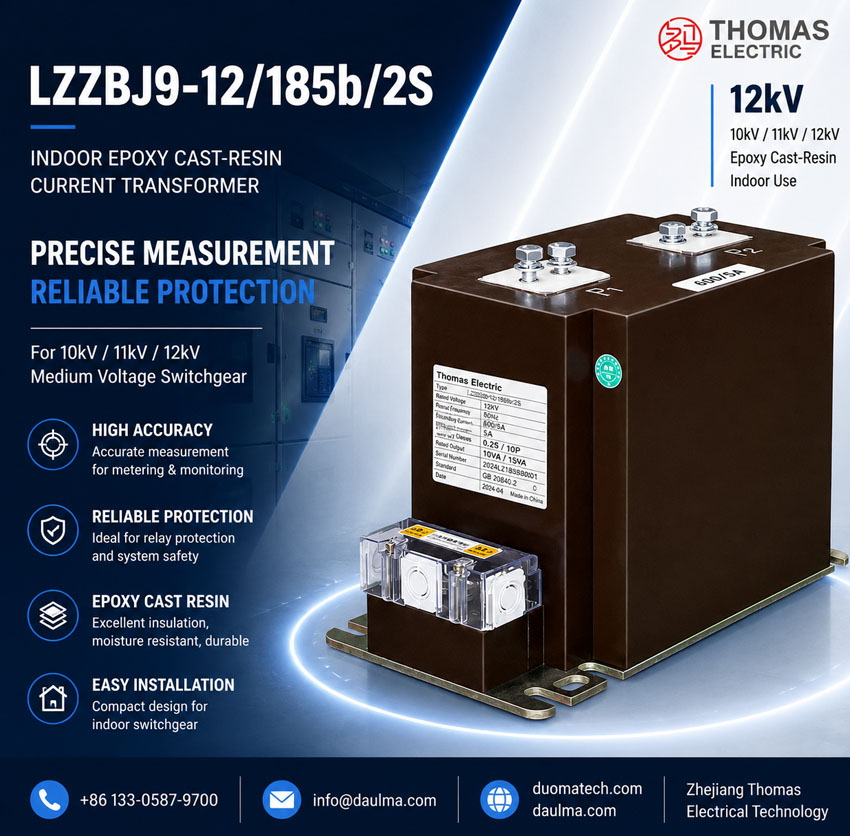 LZZBJ9-12/185b/2S Ichki qurilma uchun epoksidli quyma tok transformatori Thomas Electric LZZBJ9 12 185b 2s 1