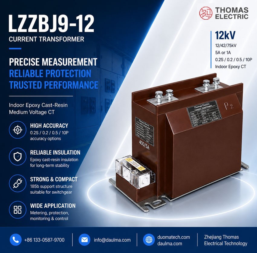 LZZBJ9-12/175b/2S, AS12 Ichki qurilma uchun epoksidli to'kma tok transformatori Thomas Electric LZZBJ9 12 a