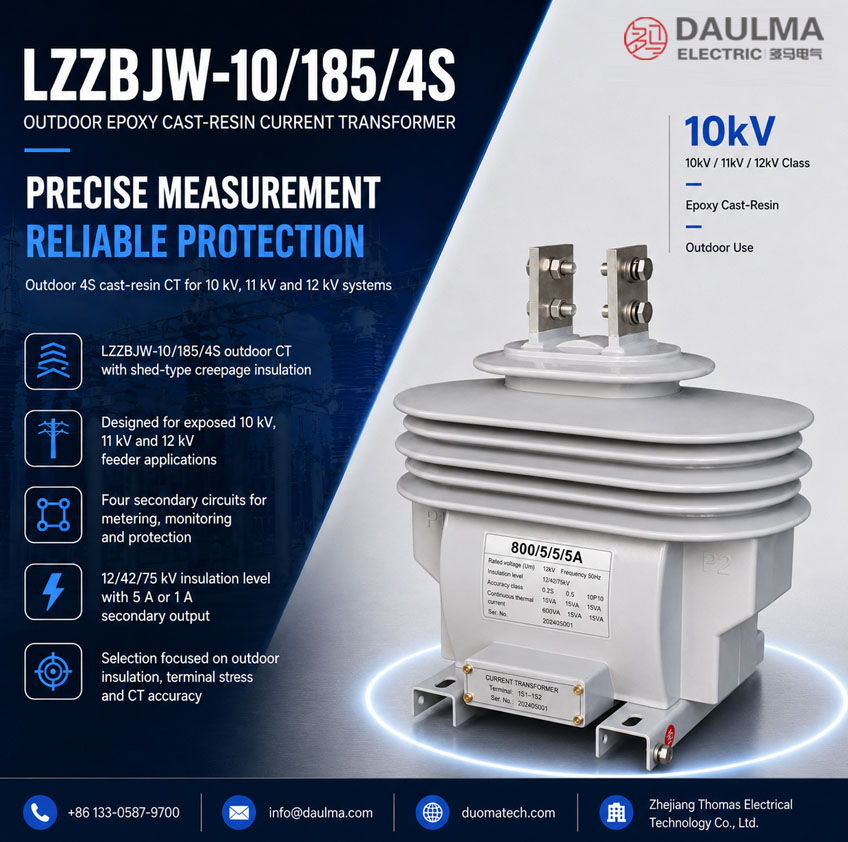 LZZBJW-10/185/4S Transformer ya Sasa ya Nje ya Epoxy Cast-Resin Thomas Electric LZZBJW 10 185 4S