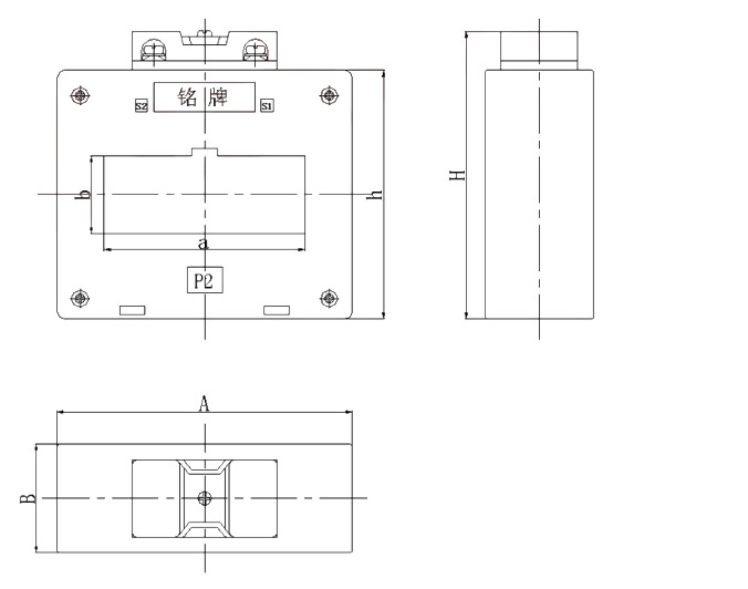 BH-0.66 II current transformer installation and dimensions