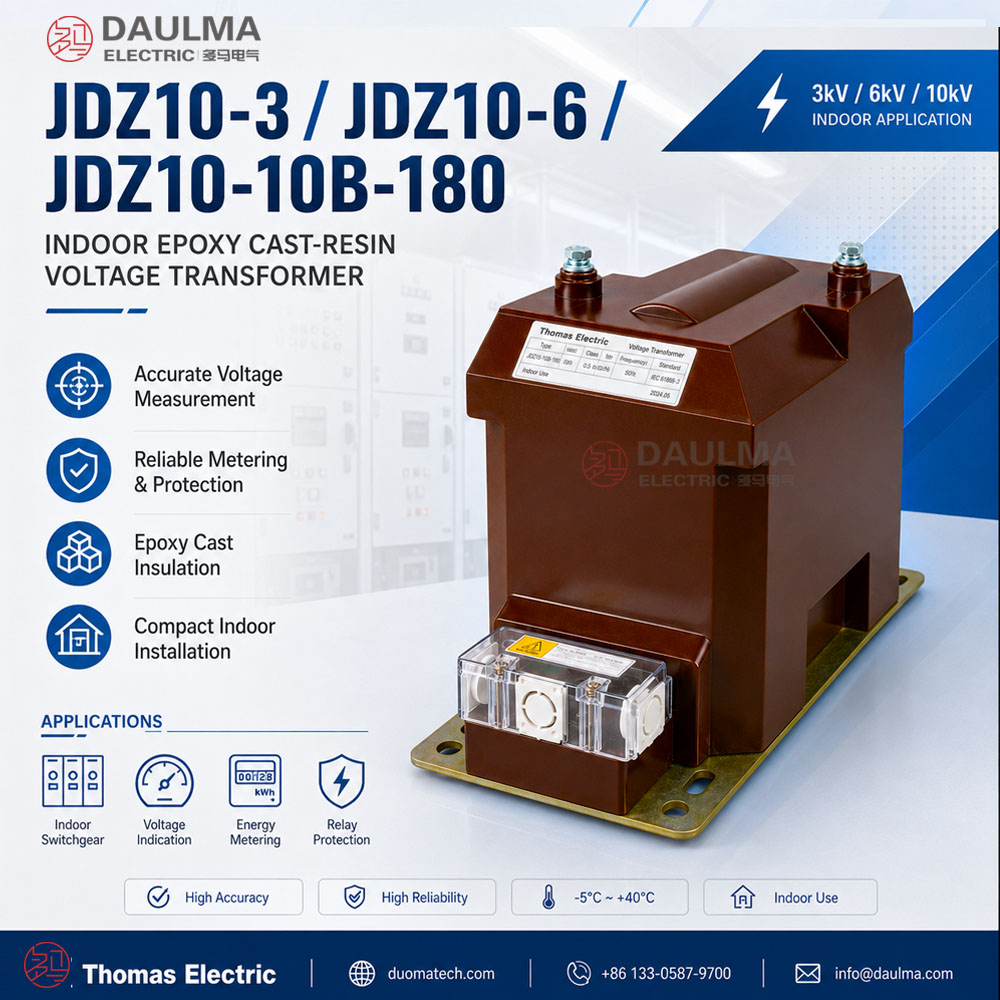 JDZ10-3/6/10B/180 Indoor Epoxy Cast-Resin Voltage Transformer Product Display
