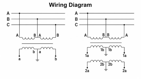 JDZ10 3 6 10B 180 Indoor Epoxy Cast Resin Voltage Transformer wiring diagram
