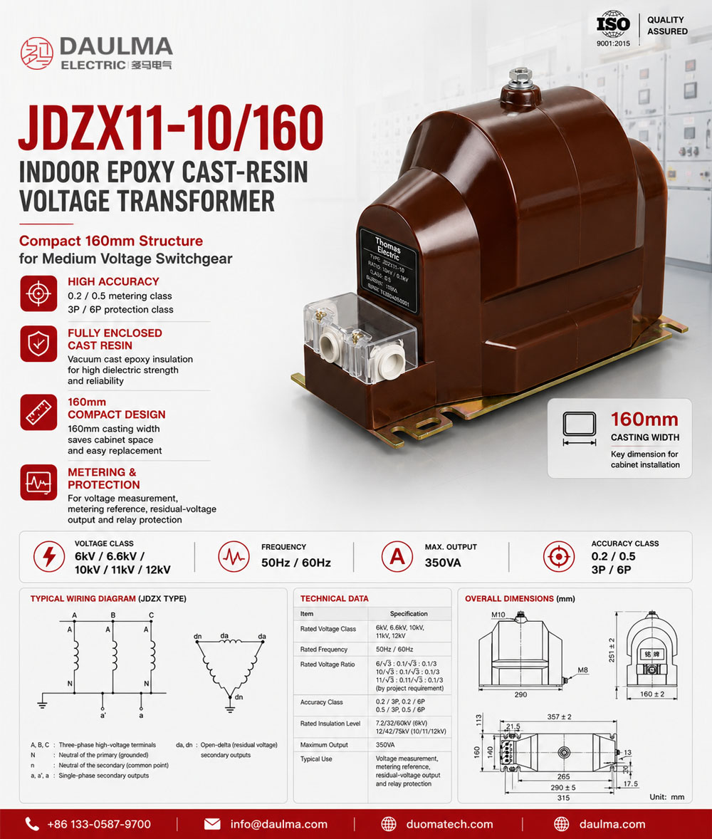 JDZX11-10/160 / UNE10 Indoor Epoxy Cast-Resin Voltage Transformer Thomas Electric JDZ11 10 160 UNE10 Current Transformer ad image