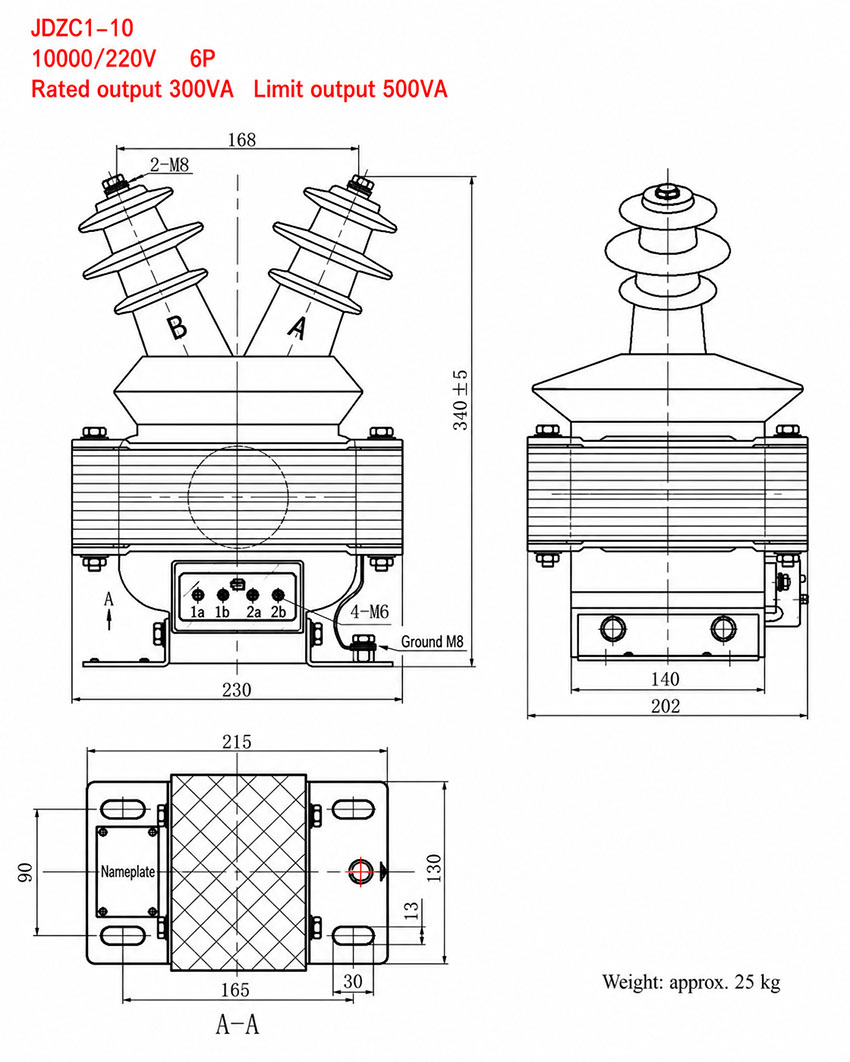 JDZC1 10 JDZ 10 Indoor Semi Enclosed Epoxy Cast Resin Voltage Transformer installation diagram1