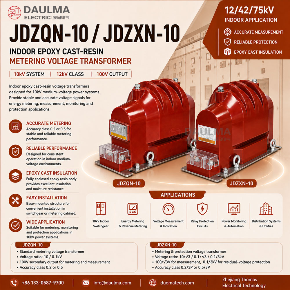 JDZQN-10, JDZXN-10 Indoor Epoxy Cast-Resin Metering Voltage Transformer Thomas Electric JDZQN 10 JDZXN 10 Indoor Epoxy Cast Resin Metering Voltage Transformer display product and ad image