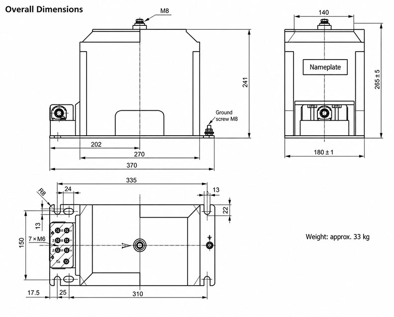 JDZX10-10B/180 Innenraum-Spannungswandler aus Epoxidharzguss Thomas Electric JDZX10-10B/180 Innenraum-Epoxidharz-Spannungswandler Installation und Abmessungen