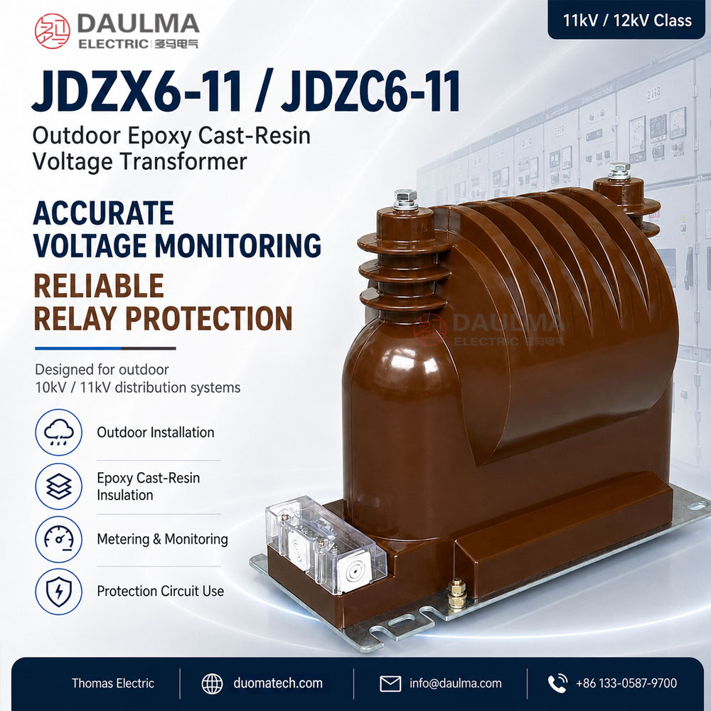 JDZX6-11, JDZC6-11 Outdoor Epoxy Cast-Resin Voltage Transformer Thomas Electric JDZX6-11, JDZC6-11 Outdoor Epoxy Cast-Resin Voltage Transformer Product Display