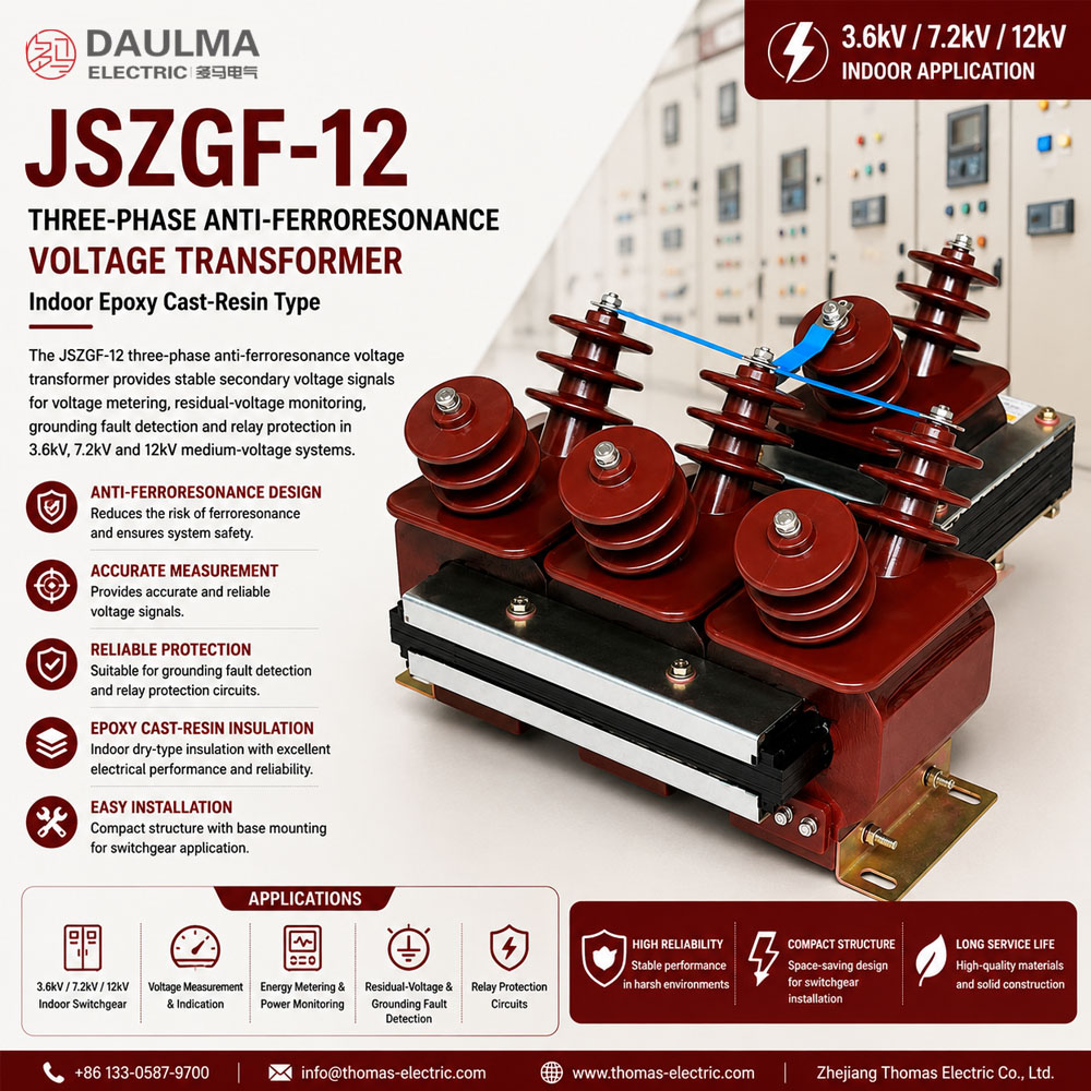 JSZGF-3, 6, 10G, JSZGF-12 Driefase Anti-Ferroresonansie PT/VT Thomas Electric JSZGF 12 ad image