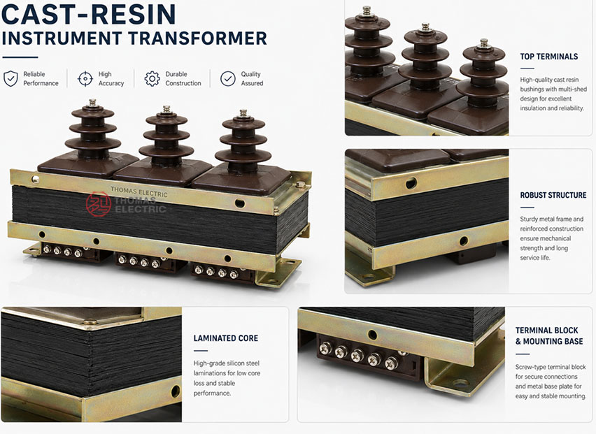 JSZW3-6, JSZW3-10/11/12 Indoor Three-Phase Epoxy Cast-Resin Voltage Transformer Product Display