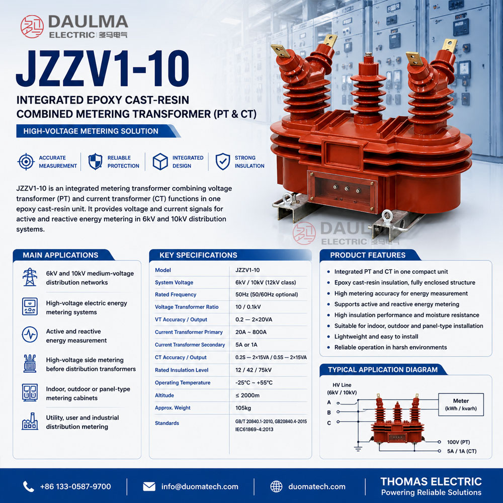 JZZV1-10 Integrierter Epoxidharz-Guss-Kombinations-Messwandler Thomas Electric JZZV1-10 Integrierter Epoxidharz-Kombinationsmesswandler – Produktansicht