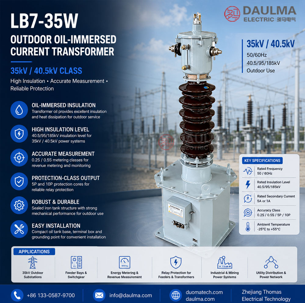 LB7-35W Buite-lug Olie-ondergedompelde Stroomtransformator Thomas Electric LB7 35W