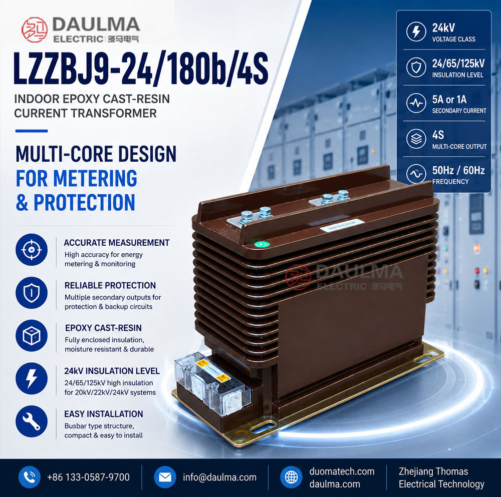 LZZBJ9-24/180b/4S Transformer ya Sasa ya Nje ya Epoxy Cast-Resin Thomas Electric LZZB9 24 180B 4s